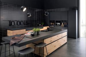 Pa Muebles de lujo Gabinetes de cocina de laca negra - Product Image 3