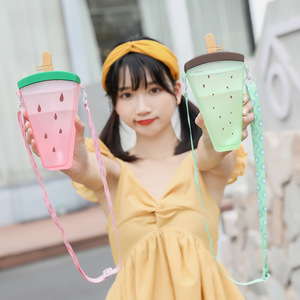 Watermelon Popsicle Cup With Strap Colorful Drink Container For Travel And Outdoor Use - Product Image 1