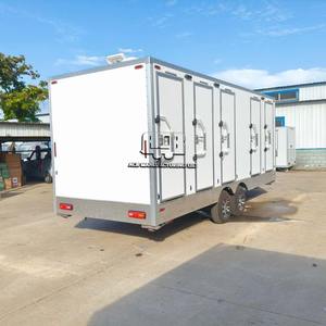 ห้องน้ำเคลื่อนที่กลางแจ้งแบบพกพาพร้อมฝักบัวอาบน้ำ ผลิตจากแผ่นสแตนเลสแบบแซนวิช ติดตั้งบนรถพ่วง - Product Image 4