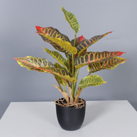 Plante artificielle Aglaonema variegata à toucher réel en pot, fausse plante verte pour la décoration de bureau, salon, intérieur et aménagement paysager domestique