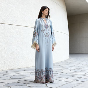 Robe Abaya de Soirée Élégante en Polyester Imprimé de Haute Qualité pour Femmes Musulmanes Fournisseur en Gros Personnalisé - Product Image 4