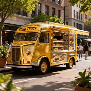 Nouveau camion de restauration mobile électrique à 4 roues en acier inoxydable, populaire pour le service de restauration rapide - Product Image 6