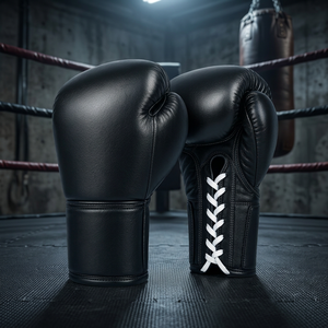 ถุงมือชกมวยหนังแท้แบบผูกเชือก สำหรับการแข่งขัน ฝึกซ้อม MMA น้ำหนักเบา ระบายอากาศได้ดี รับผลิตแบรนด์ส่วนตัว พร้อมสกรีนโลโก้ - Product Image 2