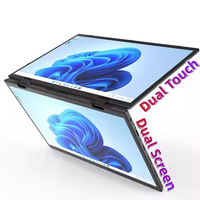 Nuovo Laptop Pieghevole 2-in-1 Intel I7 con 16GB RAM, Schermo Touch Wireless, Tastiera Inglese, 14+14 Pollici per Studenti e Lavoro Portatile