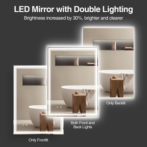 Glowing 28x36in <b>LED</b> <b>Vanity</b> Mirror Anti-Fog Dimmable Front Back Lit Over Sink with Memory ETL - Product Image 1