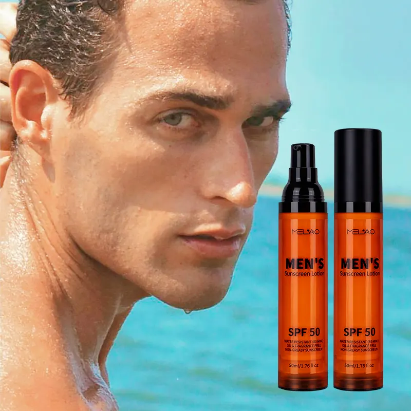 Wholesale Private Label Organic Vegan Moisturizing Whitening Brightening Anti Aging uv spf 50 men's sunscreen lotion