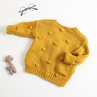 Nouvelle arrivée, cardigan en tricot 100% coton décontracté pour l'hiver, pour filles, col en V, boutons, manches longues, motif uni, haut pour enfants