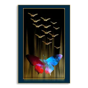 abstract printing paintings high quality crystal porcelain oil paintings modern home hotel decor wall arts butterfly paint by n