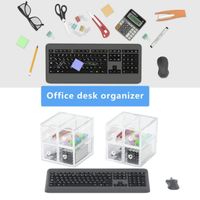 Organisateur de tiroir à crayons en acrylique transparent 5.9*5.9 boîte à tiroirs de rangement carrée pour accessoires cosmétiques et de bureau