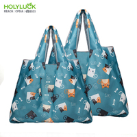 Sacs de courses réutilisables en gros pour usine, motif carotte adorable, en polyester recyclé et réutilisable, avec fonction pliable