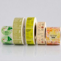 Étiquettes adhésives personnalisées écologiques et durables en rouleau, imprimées, résistantes à l'eau et à l'huile, en PVC, marque ZHONGAN, pour produits chimiques quotidiens