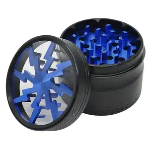 Lightning Dents 63 mm 4-Part Aircraft Aluminium Herb Grinder Briquets et accessoires pour fumeurs