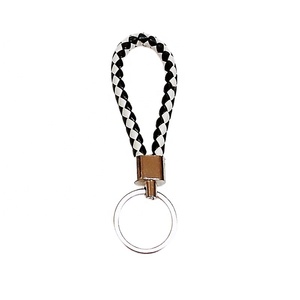 Vente à chaud <span class=keywords><strong>porte</strong></span>-clés tissé tressé en <span class=keywords><strong>cuir</strong></span> Pu <span class=keywords><strong>porte</strong></span>-clés en acier inoxydable avec pendentif <span class=keywords><strong>porte</strong></span>-clés de voiture accessoires pour bricolage - Product Image 4