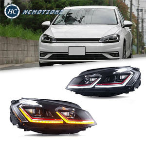 Feux avant HCmotion pour VW MK7.5 <span class=keywords><strong>Golf</strong></span> <span class=keywords><strong>7</strong></span>.5 2018-2020, feux avant à ligne blanche, ligne rouge, DRL séquentiel, feux avant pour Volkswagen - Product Image 1
