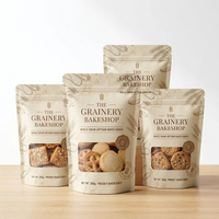Sachet Doypack Mat Personnalisé avec Fermeture Éclair et Encoche de Déchirement pour l'Emballage de Biscuits de Boulangerie et le Stockage Alimentaire