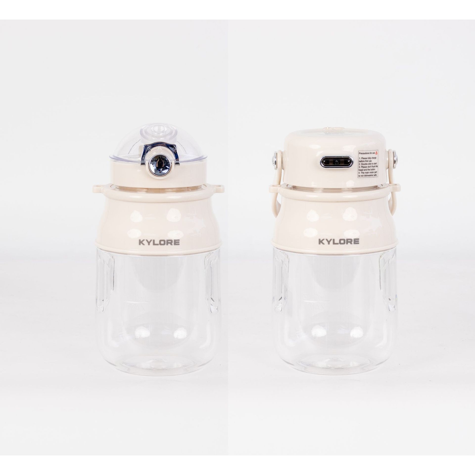 Blanc cassé 800 ml - 7,4 V [Tasse simple, double couvercle]