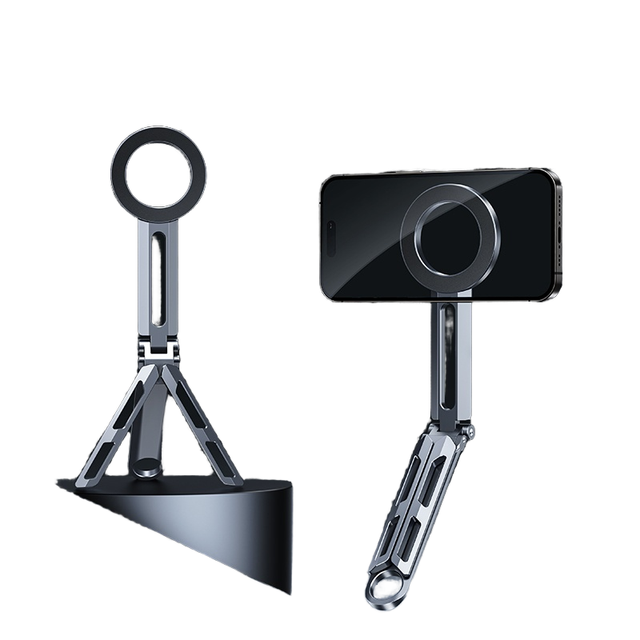 Hot Aluminum Alloy Magnetic Phone Stand Multi-Functional Foldable Desktop Stand for Business Travel Mobile Phone Holder Custom