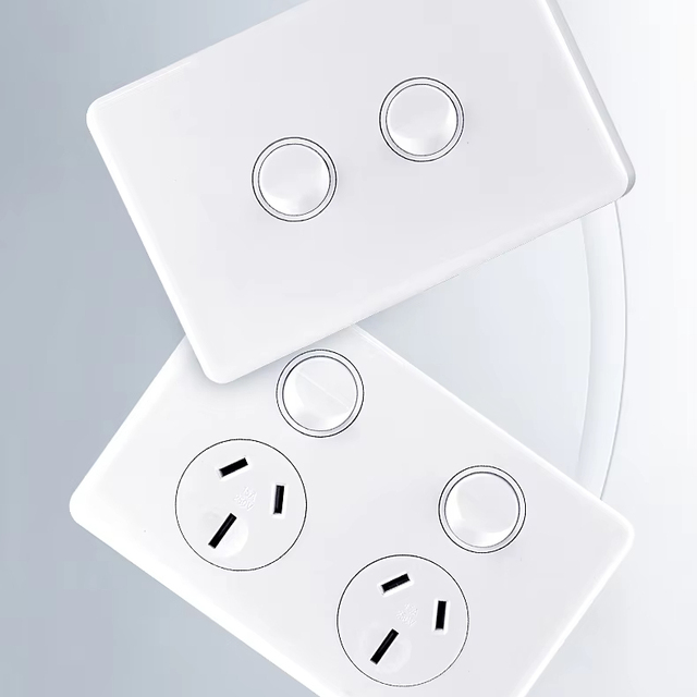 Factory SAA Approved Electrical Switch and Socket Australia Standard 10A&15A Double PowerPoint Australia Wall Switched Socket