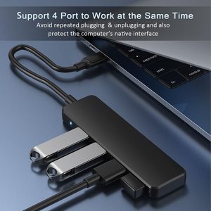 SYONG-Concentrateur USB 4-en-1 ultra-mince haute vitesse, extenseur multiport 4 ports pour ordinateur portable Flash Drive HDD Console clavier souris Plug Play - Product Image 2