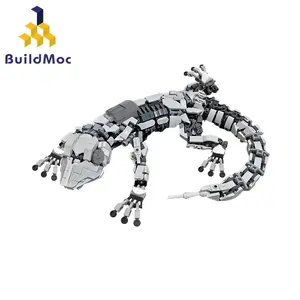 BuildMoc Mecha Gecko-10 도마뱀 빌딩 블록 세트 파충류 작은 공룡 불 도롱뇽 동물 벽돌 장난감 어린이 선물