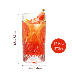 Juego de Vasos de Whisky con Diseño de Rayos de Sol de Lujo, Vaso de 10 oz y Vaso Highball de 12 oz, Cristalería Premium para Cócteles de Bourbon - Product Image 4