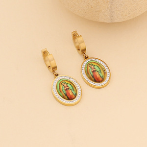 Stainless Steel <b>Stud</b> <b>Earrings</b> Drop Shipping Support Affordable Gift for New Mom <b>Turquoise</b> Stone Inlay Weight Per Meter - Product Image 1