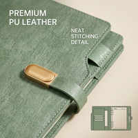 Organiseur de carnet à anneaux A5 personnalisé en cuir PU rechargeable avec fentes pour cartes, attache pour stylo et impression de logo