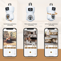 Caméra de sécurité à ampoule, double objectif V380 1080P, 360 degrés, WiFi sans fil, caméra intérieure avec détection de mouvement