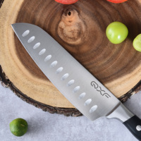 Hete Verkoop 7 Inch Duits Rvs Fruit Groente Keuken Santoku Mes Professionele Santoku Mes Met Abs Handvat