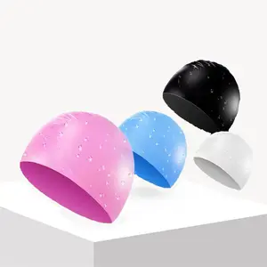 Tahan lama 100% olahraga air silikon topi renang untuk wanita pria dewasa mudah untuk memakai dan Off kualitas tinggi topi renang nyaman