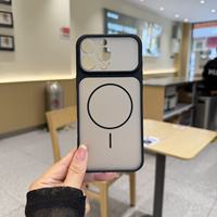 Coques de téléphone magnétiques BAILI Factory 2026 populaires translucides effet brume avec grande fenêtre, bordure colorée en TPU+PC pour iPhone 17