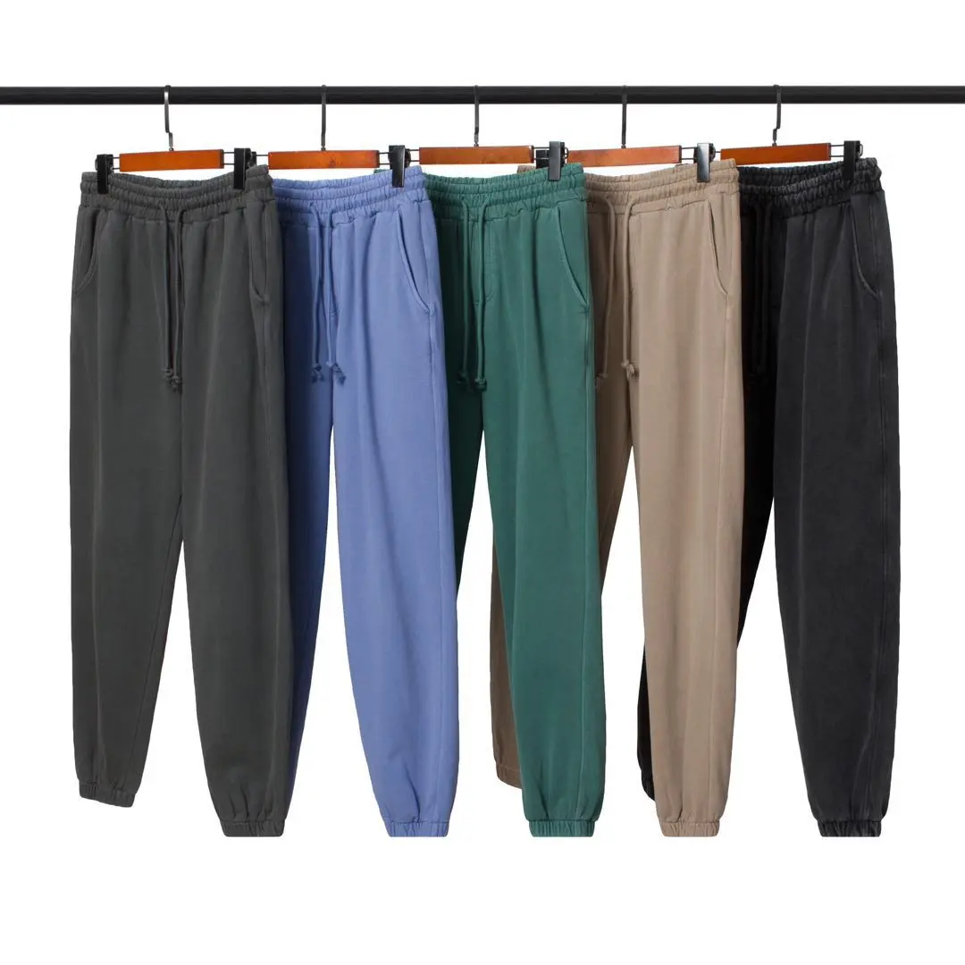 Pantalones de chándal de algodón lavados Vintage para hombre, pantalones de chándal lavados con ácido, hip hop, nieve, vintage, pantalones Jogger, pantalones lavados con piedra