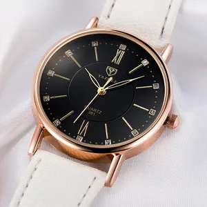 YAZOLE Z 361 sıcak satış altın vaka lüks minimalist izle toptan kadın özel etiket kol saati bayan deri kayışlar saatler