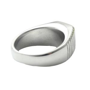 Bague carrée en acier inoxydable pour homme, sertie d'une pierre précieuse verte, design géométrique, style punk, bijou cadeau - Product Image 3