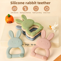 Jouet de dentition en silicone de qualité alimentaire en forme d'animal, anti-chute, pour bébés de 3 mois et plus, vente en gros