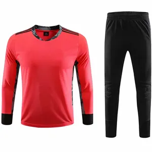 2020 Nieuwe Mannen Voetbal Training Doelman Uniform Pak Volwassen Voetbal Jersey Set Lange Mouw En Spons Broek