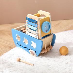 Juguete Educativo de Madera 5 en 1, Arca de <span class=keywords><strong>No</strong></span>é con Perlas Oceánicas, Juguete Multifuncional para Niños, Pista de Bolas de Barco Pirata - Product Image 2