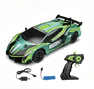 Coche de Carreras a Control Remoto a Escala 1/24, Camioneta de Alta Velocidad, <span class=keywords><strong>Juguete</strong></span> de Carreras con 6 Barricadas, 4 Neumáticos de Derrape, Alcance de 100 m, Uso Interior y Exterior - Product Image 6