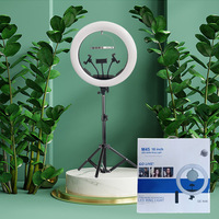 Anneau lumineux LED de 18 pouces (45 cm) M45 avec trépied de 210 cm, ensemble d'éclairage LED pour studio vidéo et selfie beauté