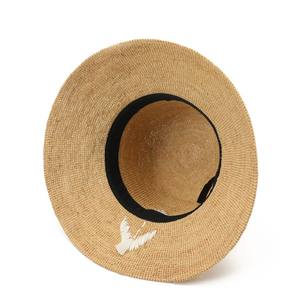 Sombrero de Paja <span class=keywords><strong>Rafia</strong></span> Fina Tejido a Mano con Ala Ancha, Protección Solar, Estilo Francés Hepburn, Diseño de Tulipán, Plegable, Fácil de Llevar, 56-58CM - Product Image 4