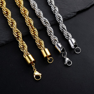 Colar de Cadeia Torcida em Aço Inoxidável com Revestimento a Vácuo 18k, 12mm de Espessura, à Prova de Oxidação e Impermeável para Homens e Mulheres - Product Image 3