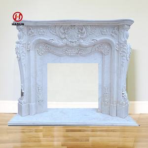 Personalizada tallada a mano naturaleza piedra mármol chimenea manto envolvente - Product Image 1