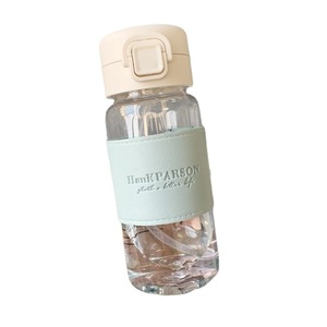 Decani Pop Up Straw Cup With Leather Sleeve Bpa Free Plastic Drinkware For Gift - Product Image 5