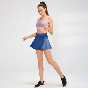 Rok tenis berlipat Mini wanita, dengan Logo di pinggang termasuk celana pendek dalam untuk kebugaran Yoga Gym basket & tenis - Product Image 4