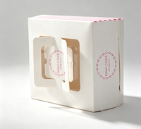 Boîte à gâteau personnalisée avec poignée et fenêtre pour l'emballage de pâtisseries de boulangerie