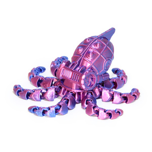 Poulpe Cybernetique Imprimé en 3D, Figurine Mecha à Tentacules Articulés, Jouet Anti-Stress de Bureau Sci-Fi, Cadeau de Collection, Best-seller Transfrontalier - Product Image 1