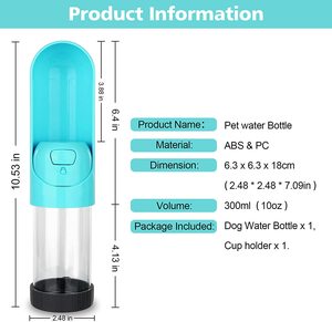 Botella de Agua Portátil 2 en 1 para Perros, Ideal para Viajes y Paseos - Product Image 3