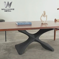 Pieds de table en fer robustes de 2 pouces d'épaisseur pour table à café ou à manger, charge maximale 500 kg, pieds de meubles en métal