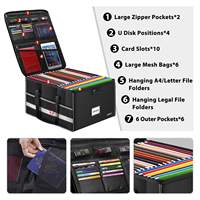 YIHUAXING Organizador de Almacenamiento Portátil Plegable, Caja Ignífuga Multicapa para Documentos, con Cerradura, para el Hogar, para Carpetas Legales y de Cartas, con Diseño