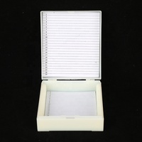 4Biolab 25pcs Plastic Cassette White Glass Slide Holder Microscope Slide Storage Box